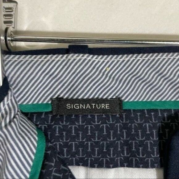 Talbots Pants Women's Size 4 Signature Flat Front Stretch Cropped Navy - Picture 7 of 9